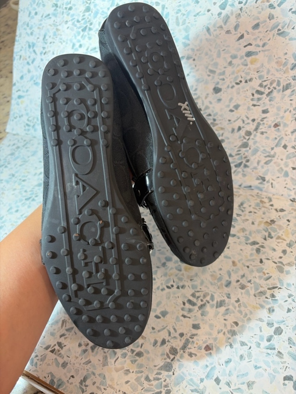 Coach Felisha Black Signature Loafers Size 6 Patent Trim Driving Flats - Picture 5 of 7
